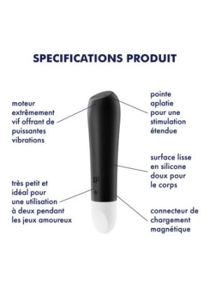 Vibromasseur noir USB Ultra Power Bullet 2 Satisfyer - CC597732
